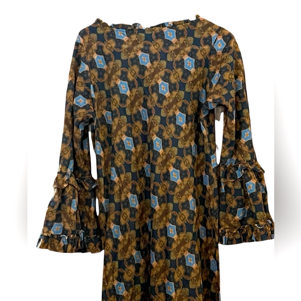 ONE SEASON AUSTRALIA TANZANIA LONG SLEEVE MAXI DRESS GREAT COND SIZE LARGE - Picture 7 of 9